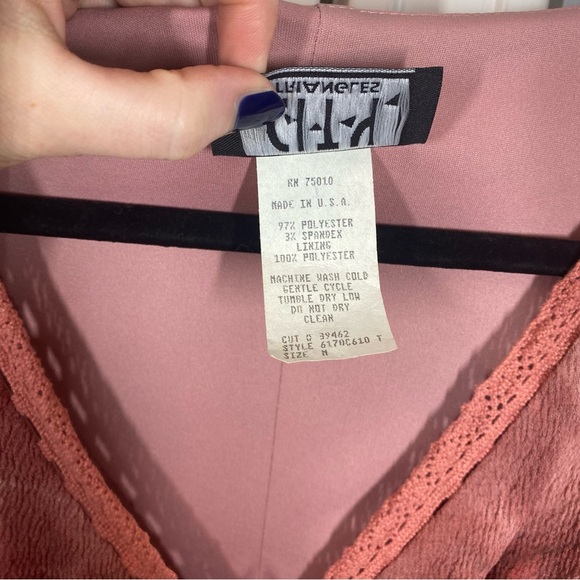 Vintage 90s/Y2K City Triangles Flouncy Mini/Midi Dress Tie Straps‎ Flirty medium - Picture 3 of 8